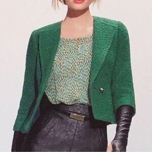 Cabi Wool Blend Jacket green size 4